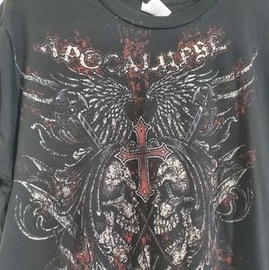 NWOT Fantasy Laughing Evil Skulls Celtic Cross T Shirt Extra Large or Large